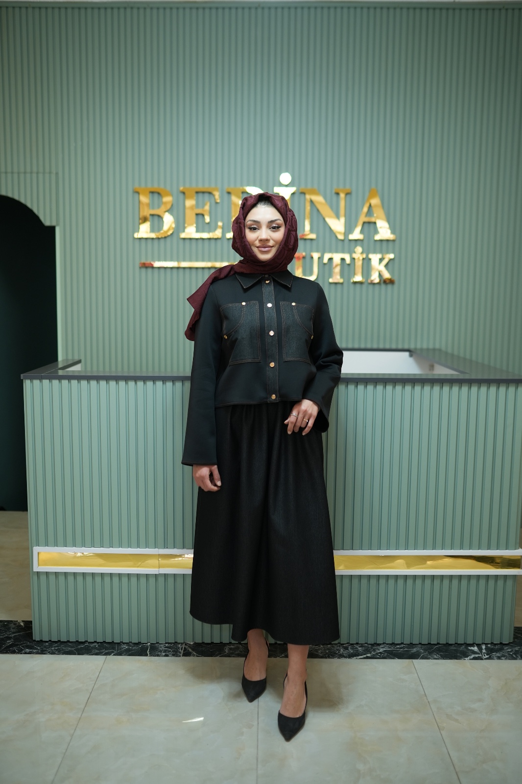 Amira Denim Etekli Takım-Miori