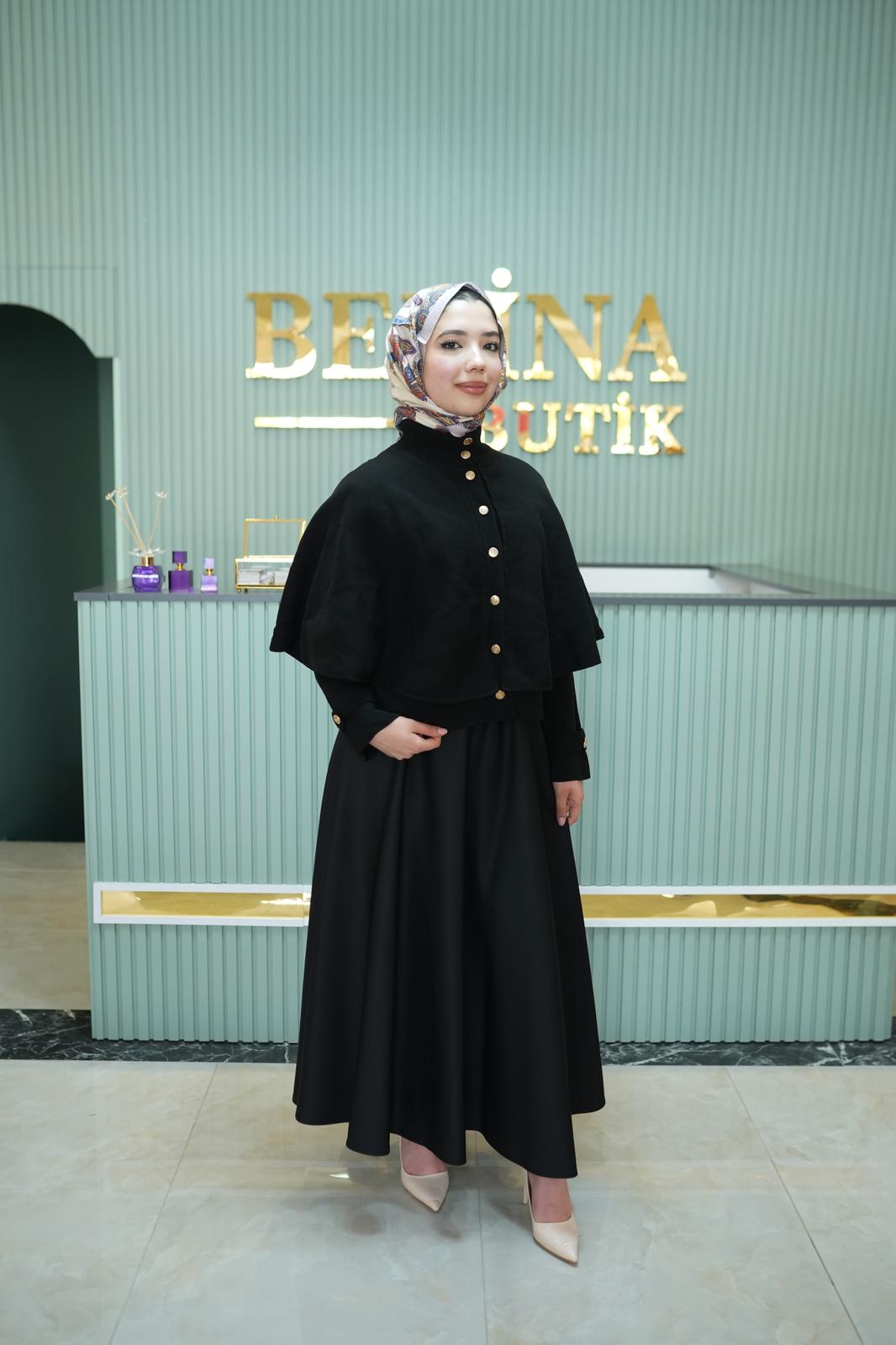 Pelerinli Triko Scuba Etekli Takım - Terzi Dükkanı