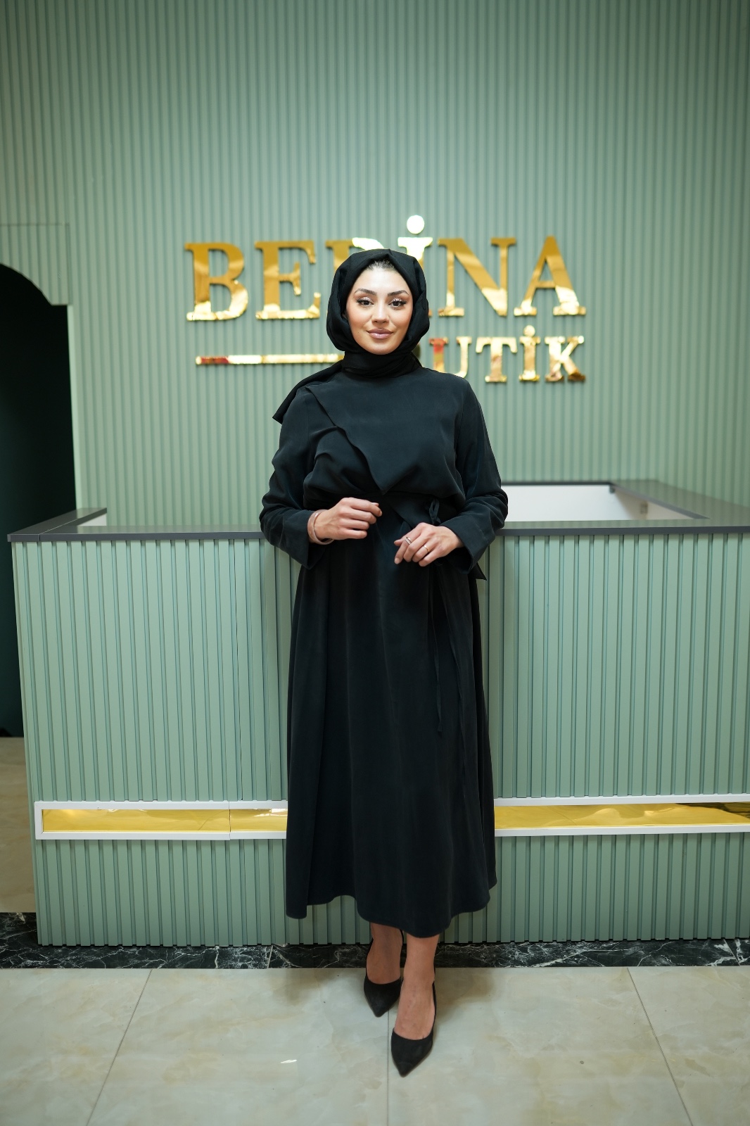 Modal Taşlanmış Elbise-Miori