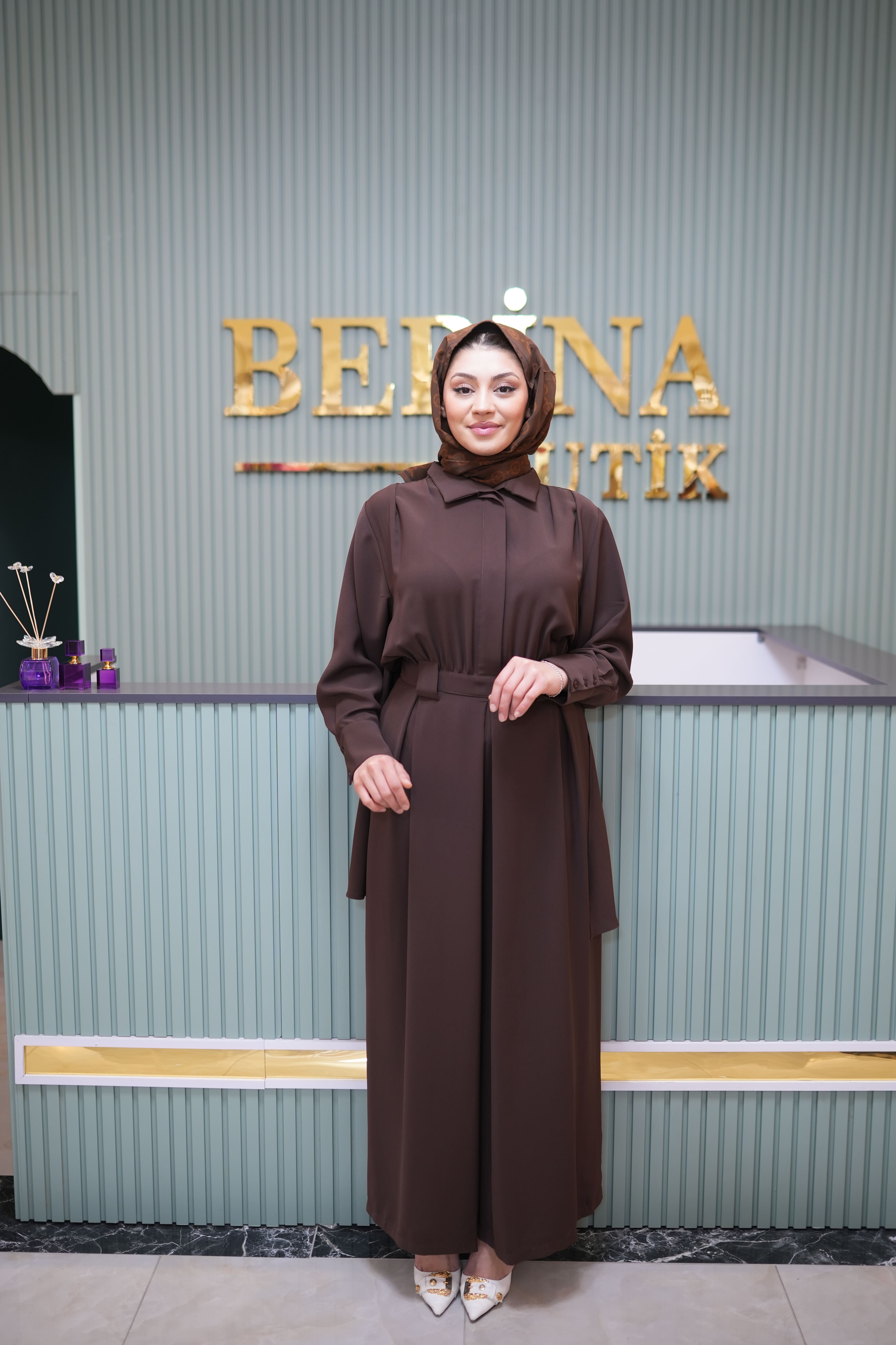 MONİCA KREP TULUM KOYU KAHVE