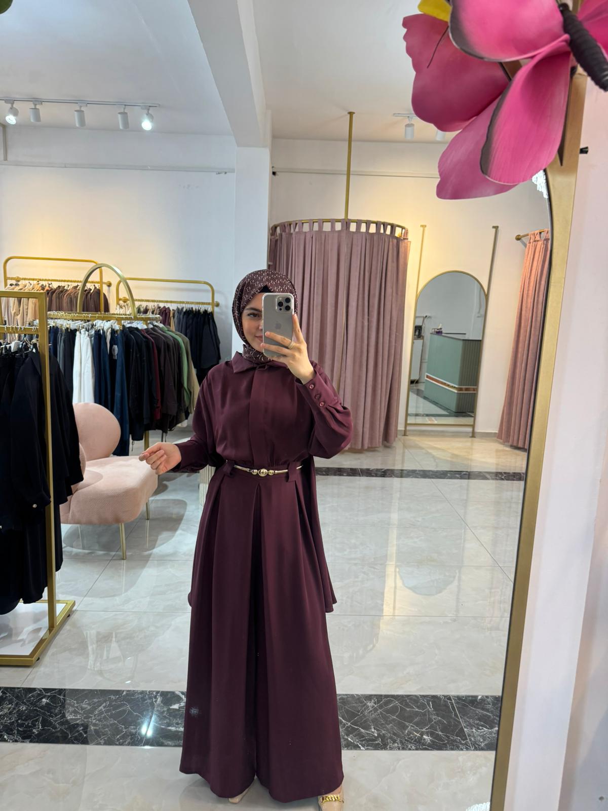 MONİCA KREP TULUM KOYU BORDO