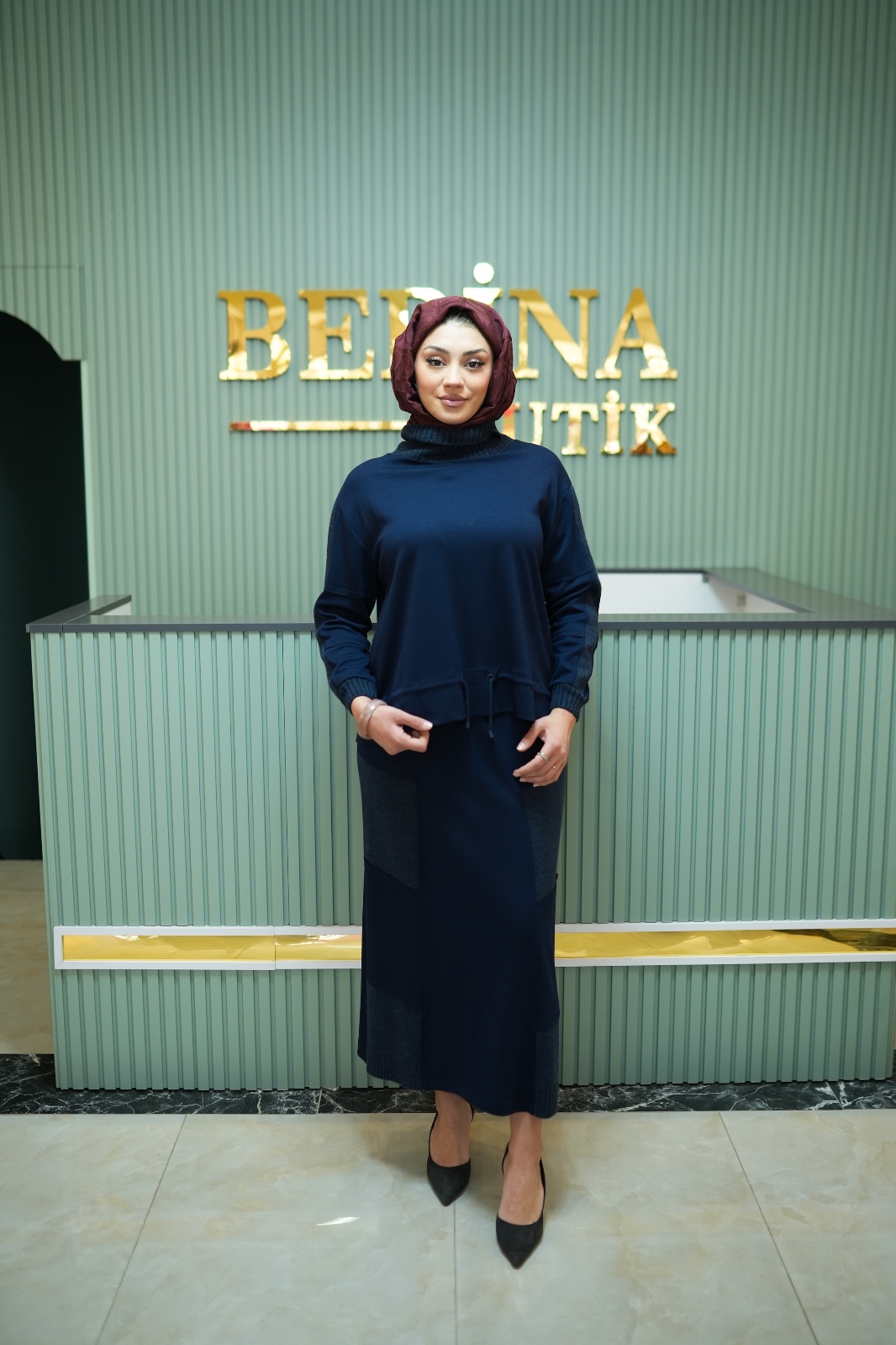 Modal Etekli Takım Triko Detaylı