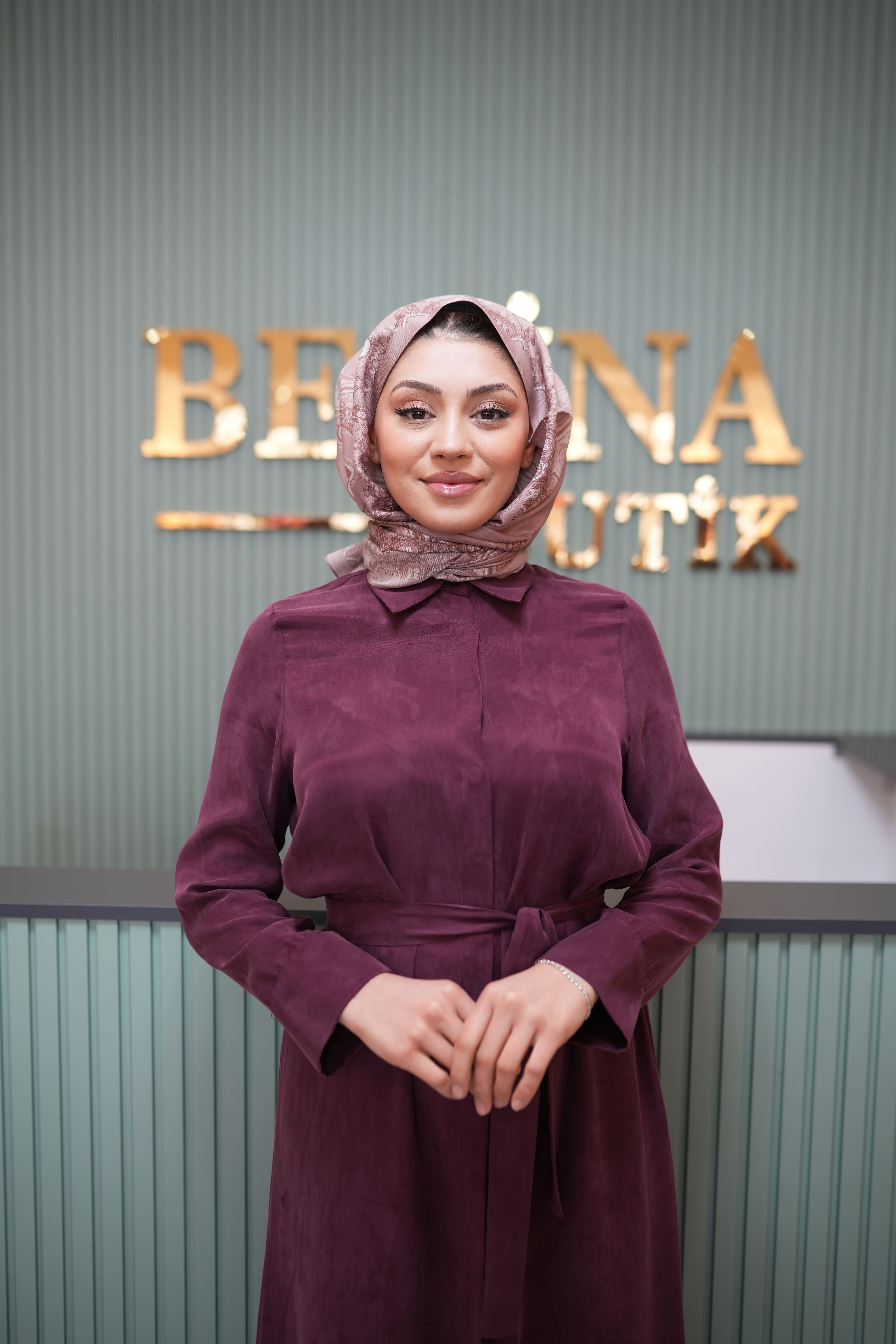 GLORIA TAŞLANMIŞ İPEK GÖMLEK ELBİSE BORDO