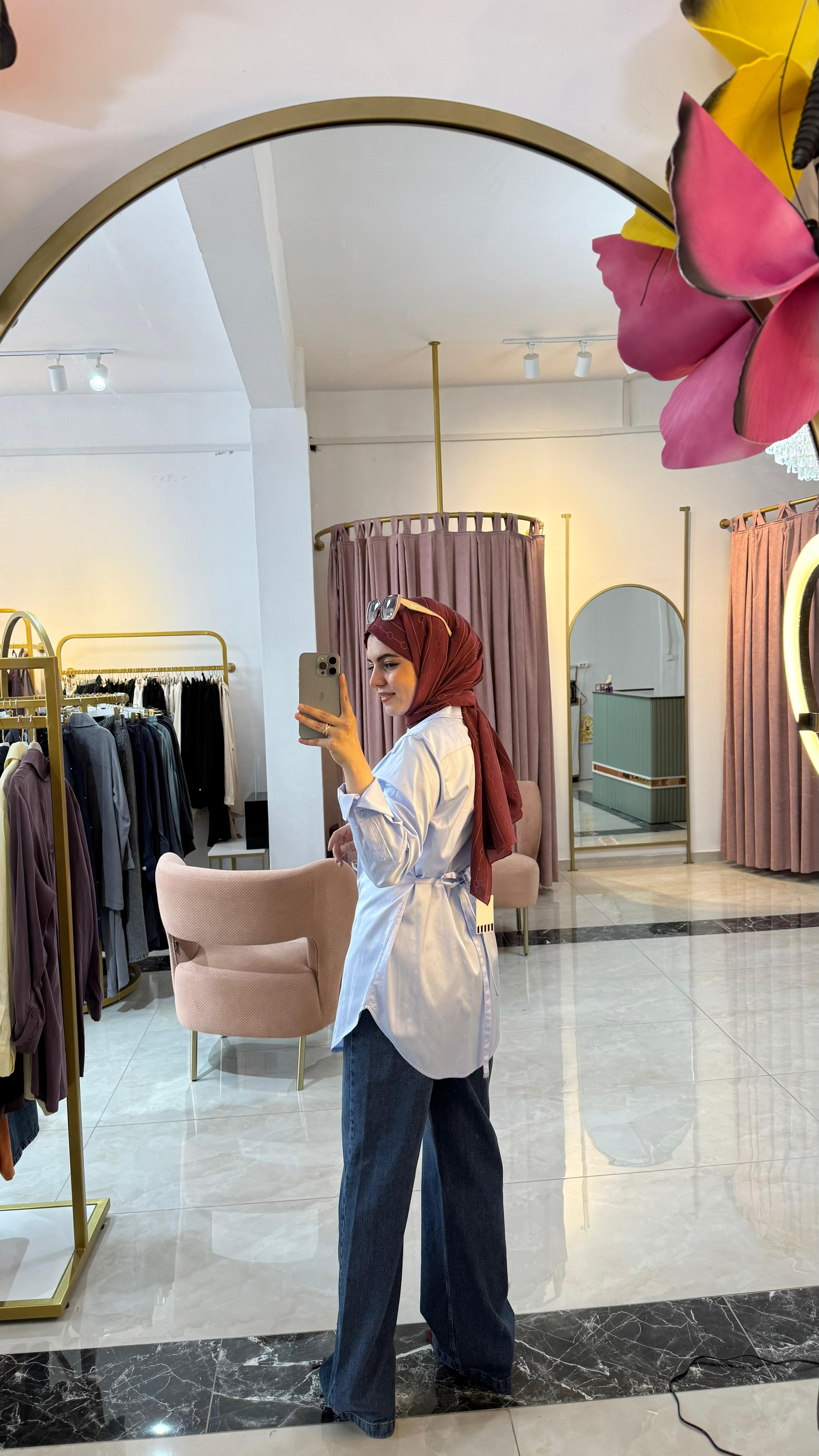 Basic Pamuklu Düğmeli Bağlamalı Gömlek