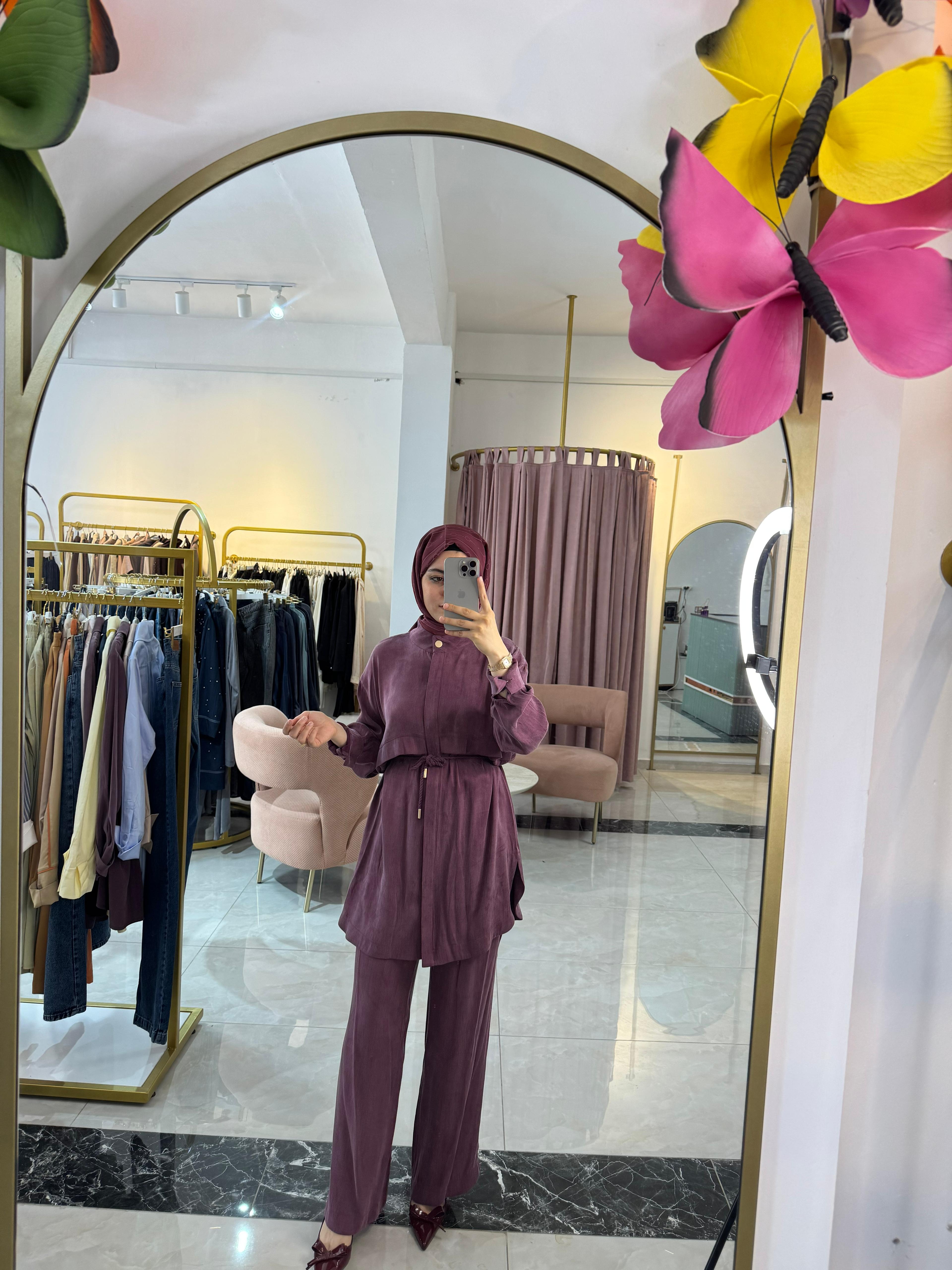 JASMY ALLERLİ DÜĞMELİ LYOCELL PANTOLON TAKIM