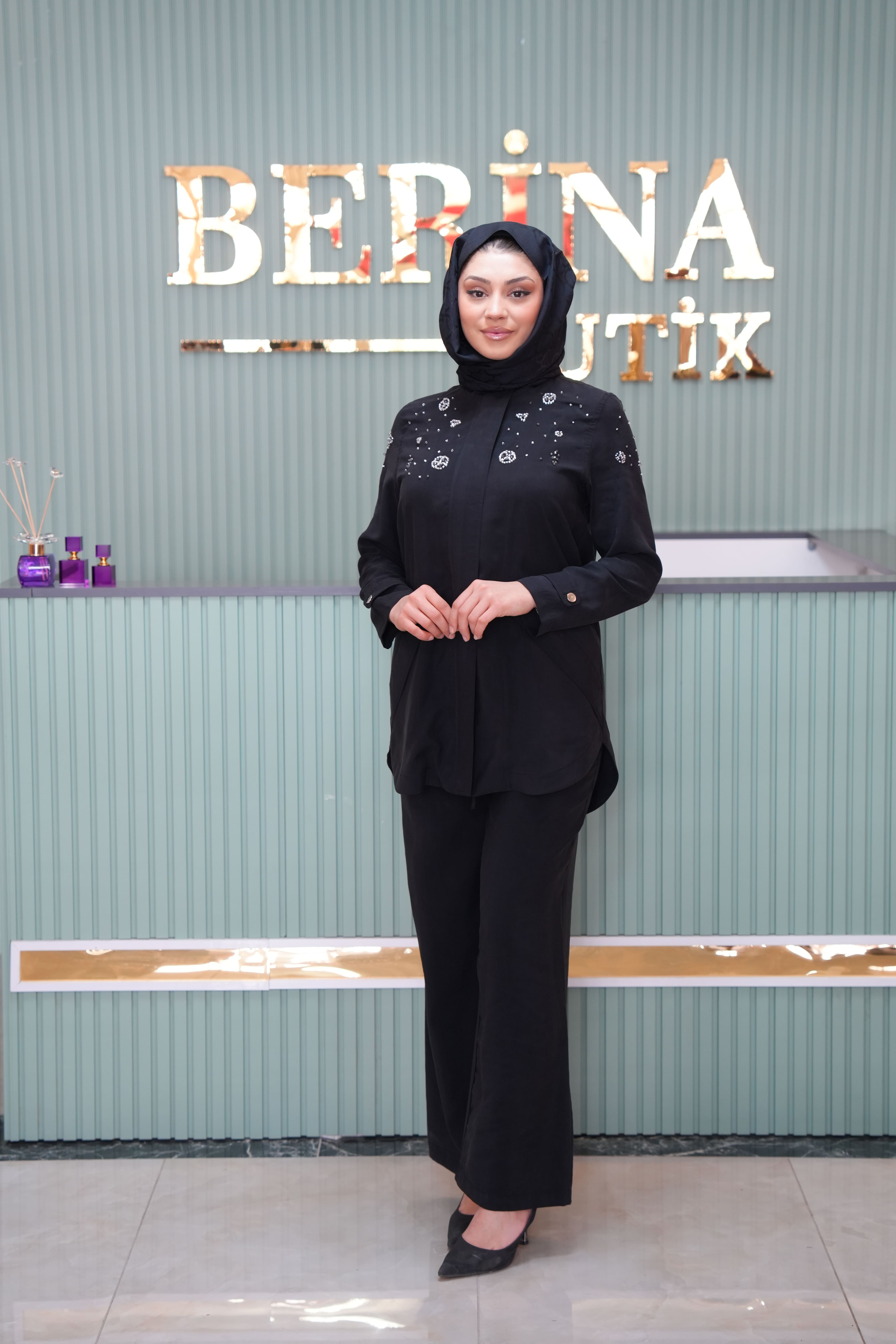 TAŞ DETAYLI TENCEL TAKIM- LİSA
